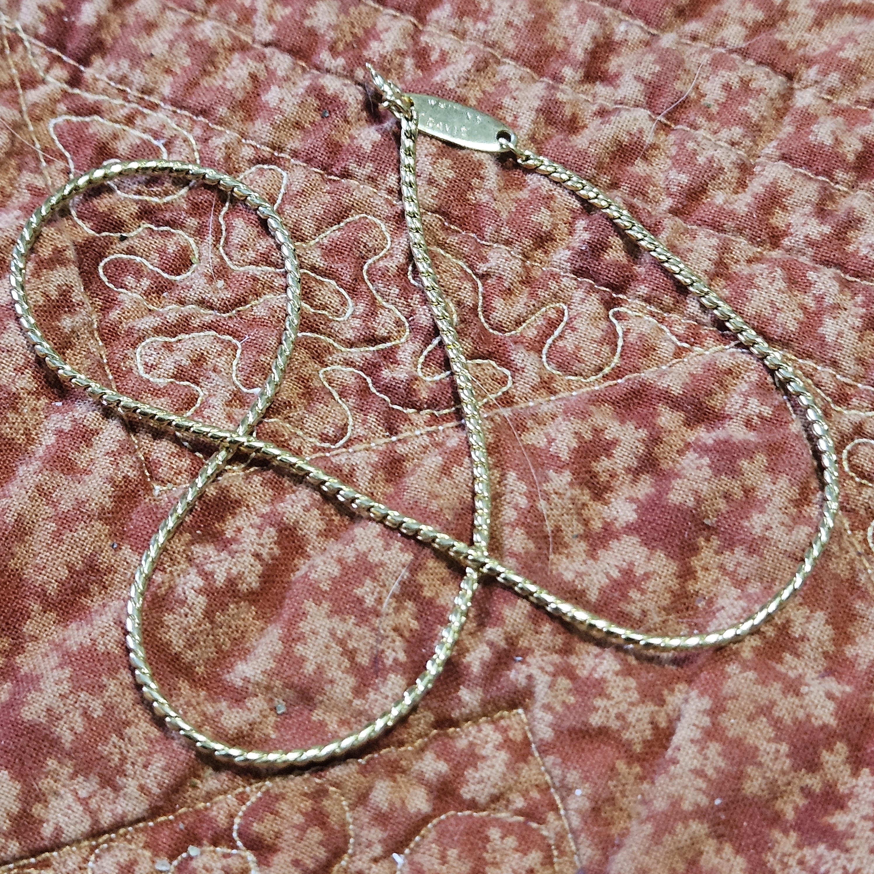 Vintage Whiting Davis Rope Chain Gold Tone Choker 26$